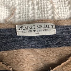 Frayed Project Social T Stripped Loose Tee